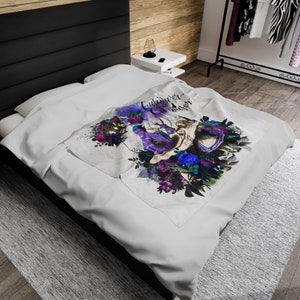 Alice in Wonderland Velveteen Blanket Curiouser and Curiouser Alice Blanket Classic Book Blanket Wonderland Blanket Bookish Reading Blanket 50" × 60"