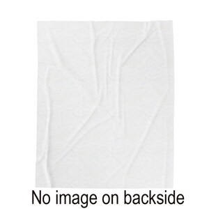 May include: A white, rectangular textile with a textured surface. The fabric has visible folds and creases, creating a soft, rumpled appearance. The text "No image on backside" is at the bottom of the image.