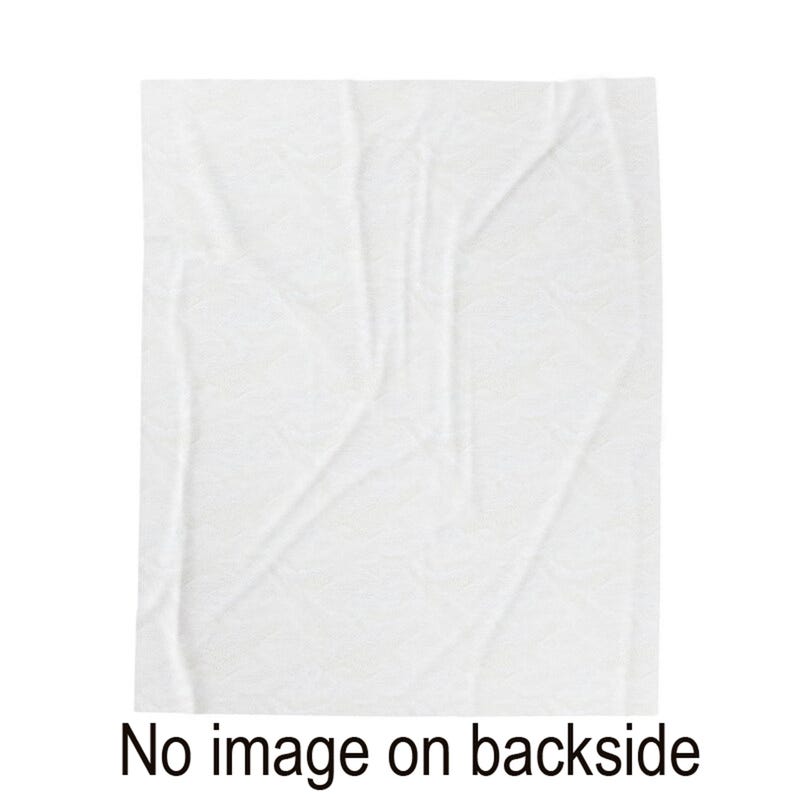 May include: A white, rectangular textile with a textured surface. The fabric has visible folds and creases, creating a soft, rumpled appearance. The text "No image on backside" is at the bottom of the image.