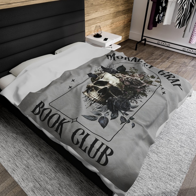 Morally Gray Blanket, Mood Reader, Cozy Reading Blanket, Dark Academia, Gothic Romance, Romantasy, Dark Romance Reader Gift 60" × 80"