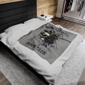 Morally Gray Blanket, Mood Reader, Cozy Reading Blanket, Dark Academia, Gothic Romance, Romantasy, Dark Romance Reader Gift 50" × 60"