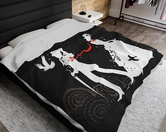 The Night Circus Blanket, Book Lover, Reading Blanket, Gift for Reader, Bookish Merch, Celia and Marco Red Scarf Rêveurs Le Cirque des Rêves