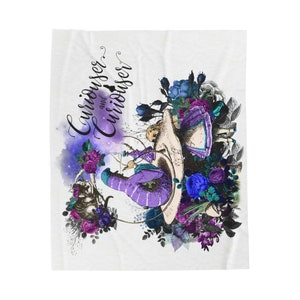 Alice in Wonderland Velveteen Blanket Curiouser and Curiouser Alice Blanket Classic Book Blanket Wonderland Blanket Bookish Reading Blanket image 6