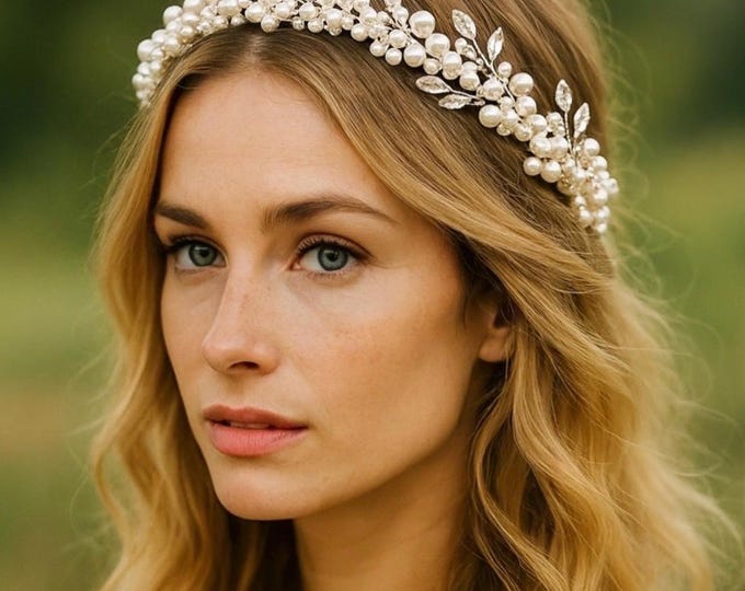 Pearl Hair Vine, Wedding Hair Accessory, Bridal Hair Jewelry, Pearl Hair Crown, Crystal Hair Jewelry, Unique Hair Accessories