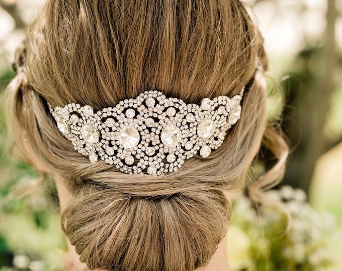 Large Crystal Hairpiece For Any Special Occasion, Bridal Hair Accessory, Wedding Accessory For The Front Or Back
