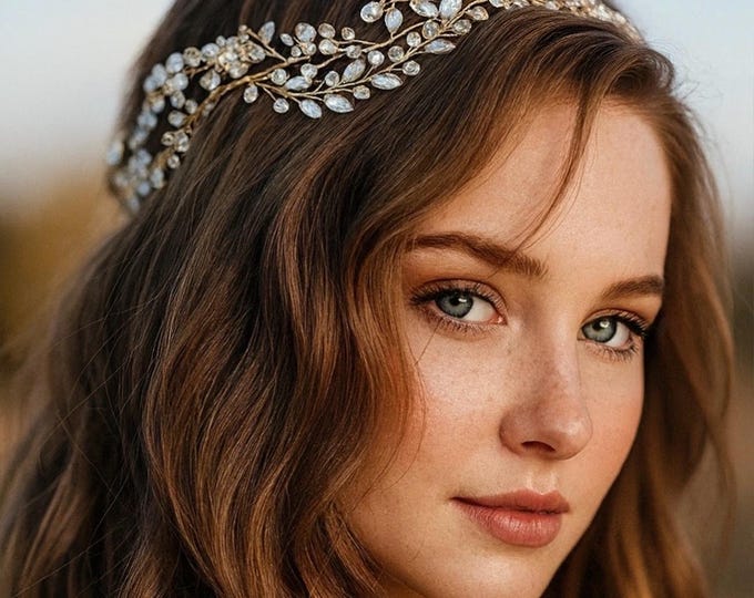 Luxury Bridal Headband, Sparkly Rhinestone Wedding Hairpiece, Large Marquise Crystal Hair
