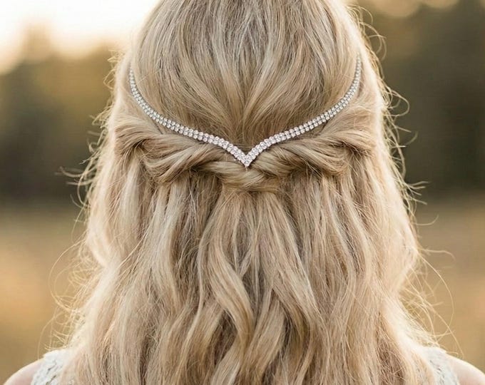 Crystal Hair Accessory for The Traditional Bride, Silver Clip-In Wedding Hair Piece