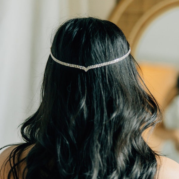 Rhinestone Hair Jewelry Perfect For The Minimalist Bride, Silver Hair Accessory