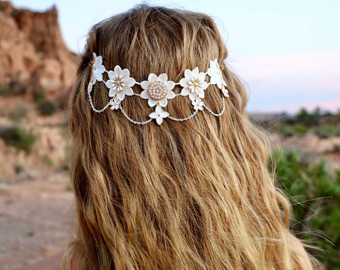Flower Hair Accessory With A Variety Of Decorative Flowers, Perfect For The Boho Bride