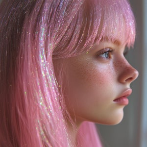 Twinkle Fairy Hair Tinsel, 2 Lengths 17+ Vibrant Shades, Sparkly Fairy Hair Strands
