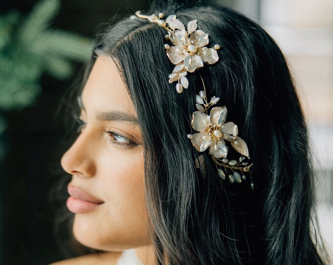 Floral Hair Accessory: Flower Hair Vine With Matching Hair Pin & Comb