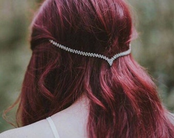Head Jewelry Perfect For The Minimalist Bride, Silver Hair Accessory
