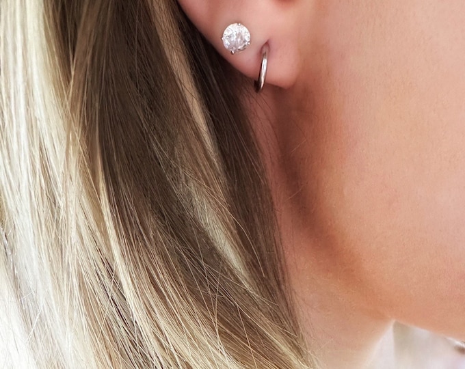 Sterling Silver Hoop Earring, Flash Sale For Holiday Gift