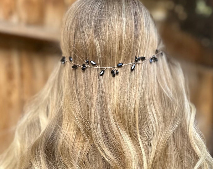 Minimalist Black Crystal Hair Accessory In Multiple Colors