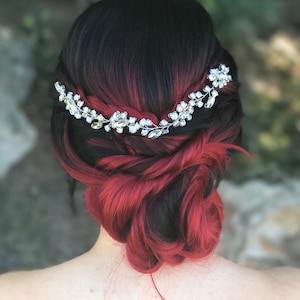 Rhinestone Hair Accessory, Silver Hair Vine, Bridal Hair Accessory, Wedding Hair Piece, Bridal Hair Jewelry