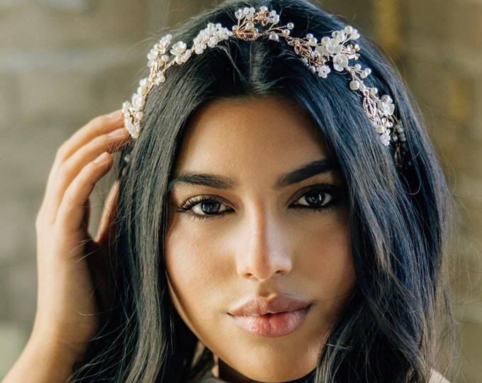Baby's Breath Hair Vine With Flowers & Leaf Accents, Hair Accessory For Long Hair