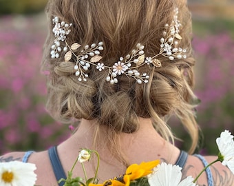 Daisy Hair Vine- Perfect For Wedding Or Special Occasions, Sunflower Hair Accessory