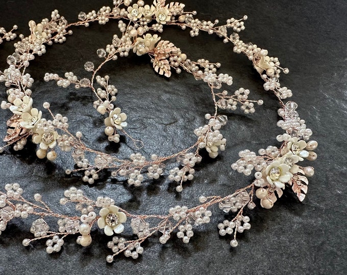 Baby's Breath Hair Vine With Delicate Flower Accents, Wedding Hair Accessory