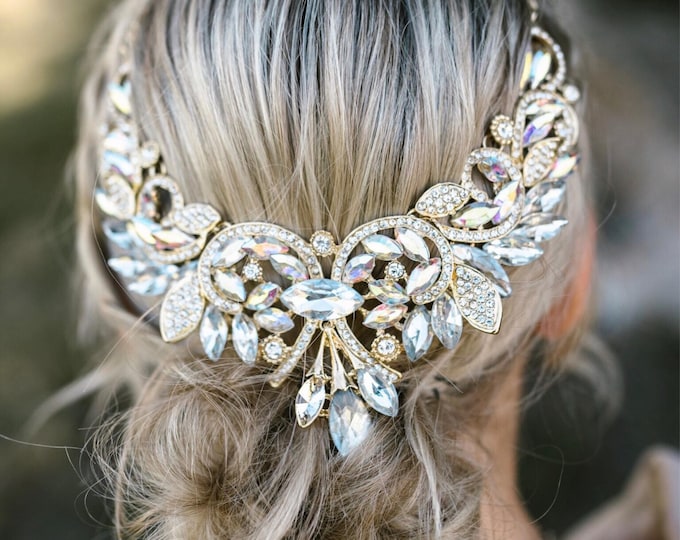 Crystal Hair Accessory For The glamourous bride, Bling Wedding Hair Piece