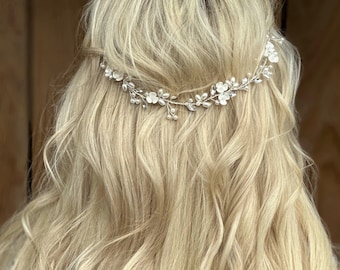 Boho Beauty: Hair Vine With Baby's Breath And Delicate Flower Accents. Bridal Hair Accessory