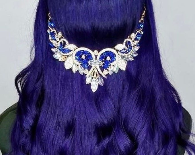 Crystal Hair Jewelry Fantasy Inspired, Goddess Headdress