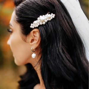 Faux Pearl Beaded Hair Clip, Gift For Flower Girl, Bridesmaid Hair Accessory
