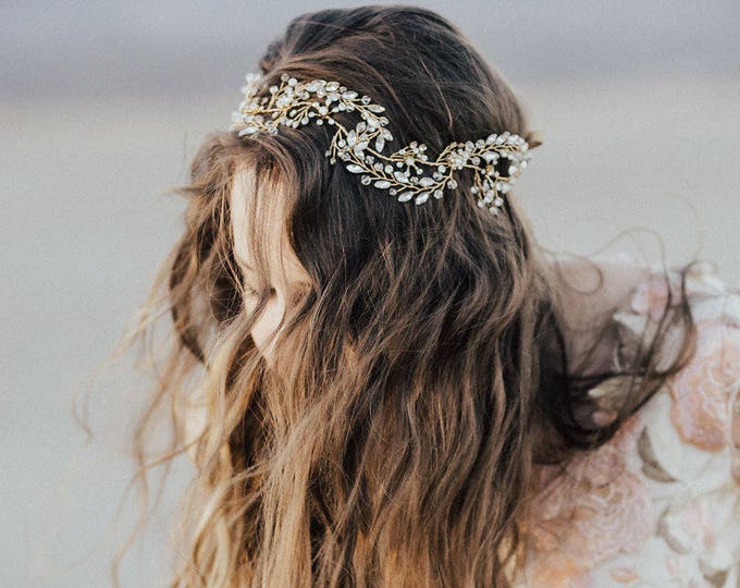 Rhinestone Bridal Headband With Marquise Rhinestones, Wedding Hair Accessory