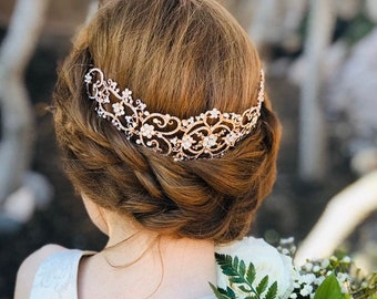 Art Deco Bridal Headband, Wedding Hair Accessory That Is Light Weight And Clips Into Hair For A No-slip Fit