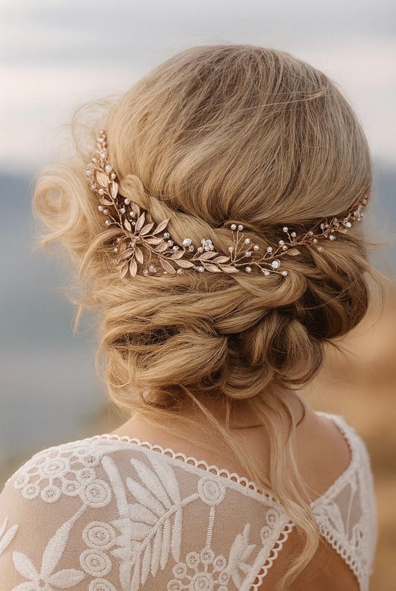 Light Rose Gold Hair Accessory for the Modern Boho Bride  display picture 1