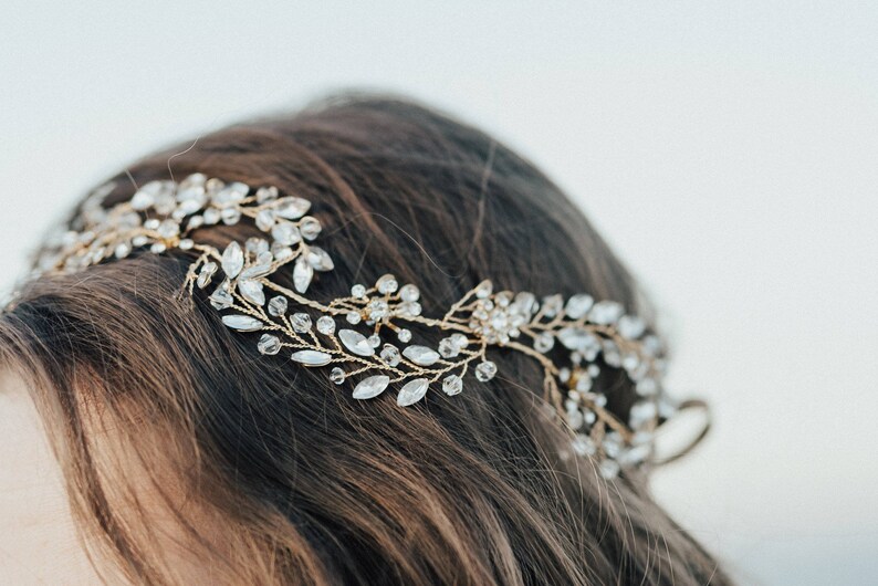 Rhinestone Hair Vine Gold Hair Vine Wedding Hair Accessory Bridal