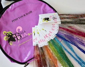 Salon Quality Hair Tinsel Kit, The Kit Includes 17 Packages Of  36 inch Hair Tinsel,  Wholesale