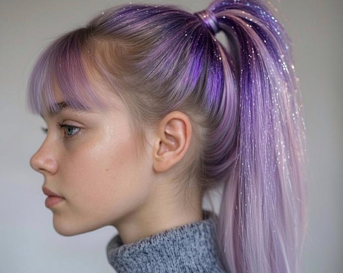 Glitter Hair For Kids Fairy Hair Tinsel, Sparkle Strands Comes in 3 Lengths 17+ Colors, Tie Or Bead In