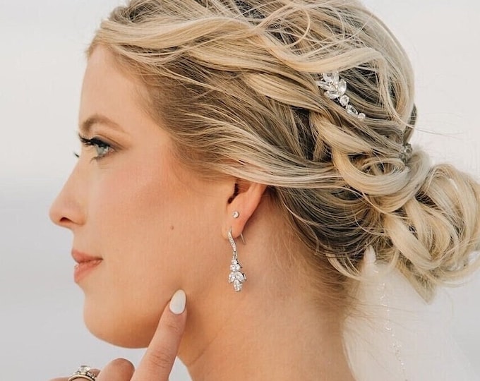 Marquise CZ Leaf Shaped Earring And Necklace