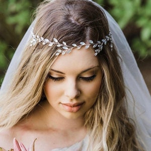 Hair Vine With Opal Colored Marquise Rhinestone In Gold Or Silver