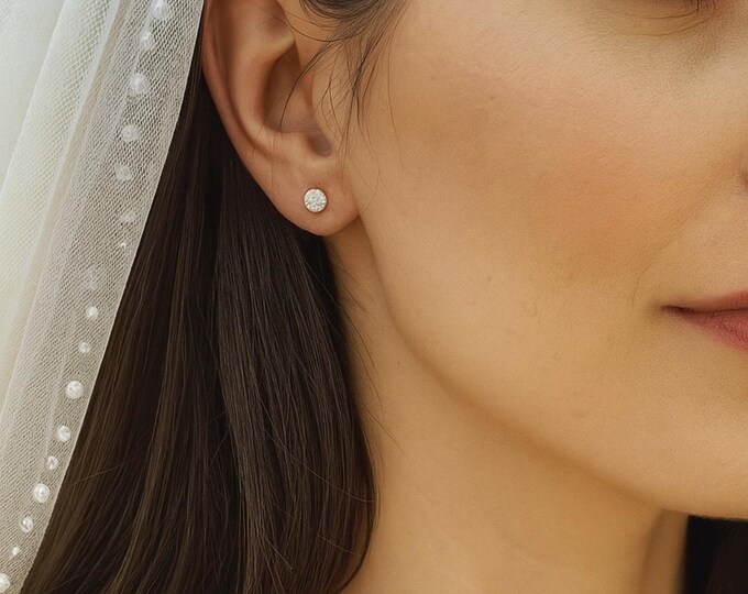 Mini Cubic Zirconia Stud Earring Sterling Silver