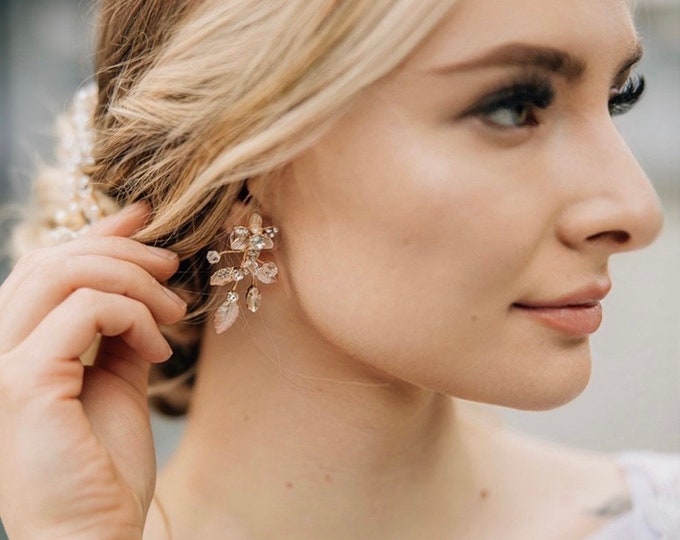 Flower Earrings In Gold Silver And Rose Gold