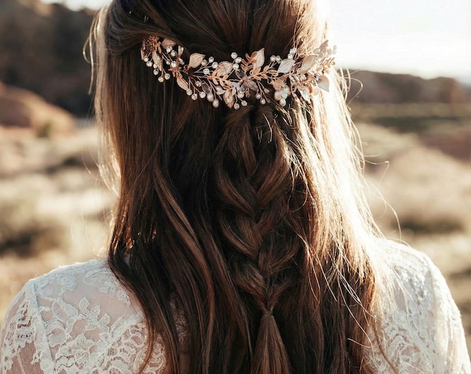 Rustic Hair Vine For Your Boho Themed Wedding, Bridal Hair Accessory