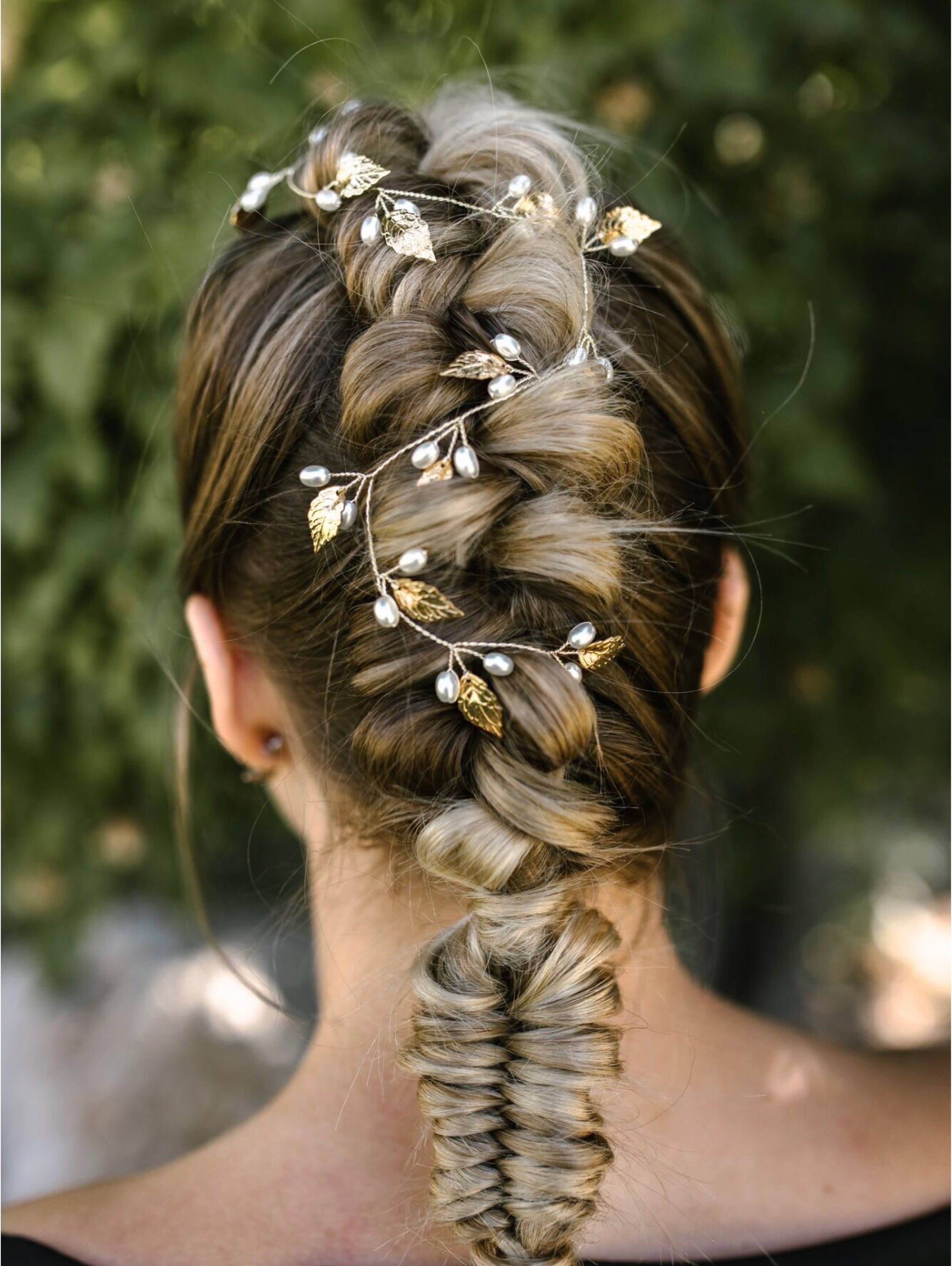 Leaf Hair Accessory, Golden Leaf Hair Vine, Grecian Hair Leaf Hair Accessory, Golden Leaf Hair Vine, Grecian Hair