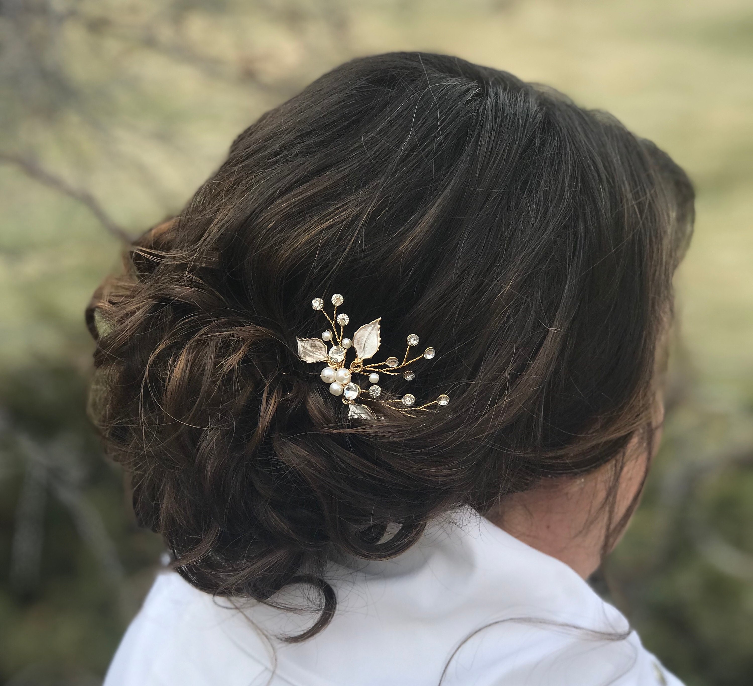 Flower Strass Buckle Hair Clip Gold Woman REWAC050100AGKPZG005