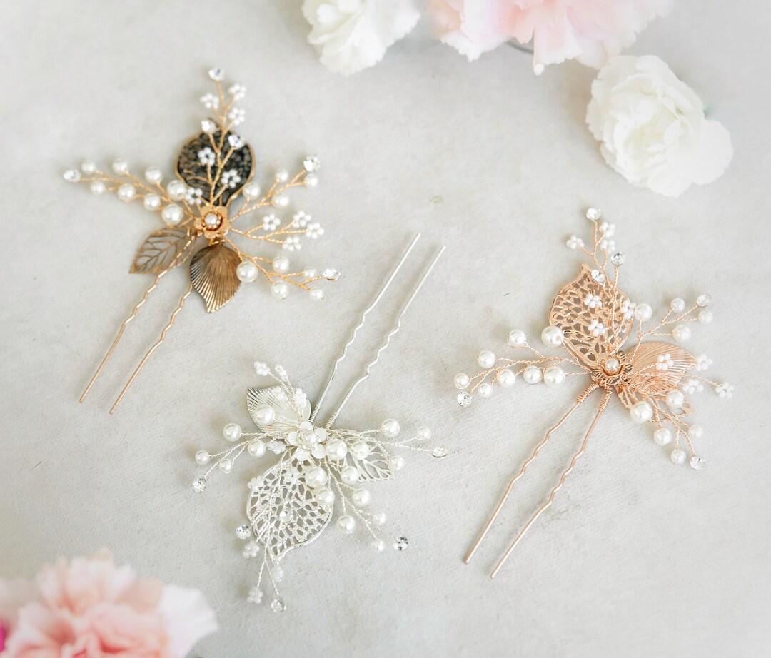 Hair Accessory Under 20 Dollars, Antique Gold Hair Pin, Silver