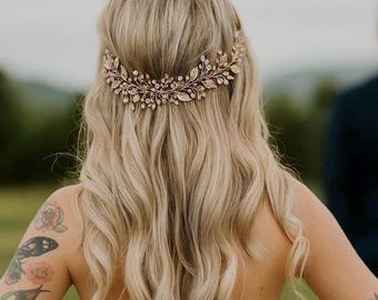 Hippie Hair Vine, Bridal Leaf Hair Vine, Bridal Headpiece, Wedding Hair Accessory, Bridal Wreath, Boho Hair Crown