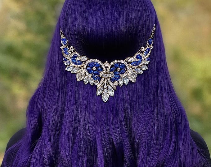 Crystal Hair Jewelry Fantasy Inspired, Goddess Headdress