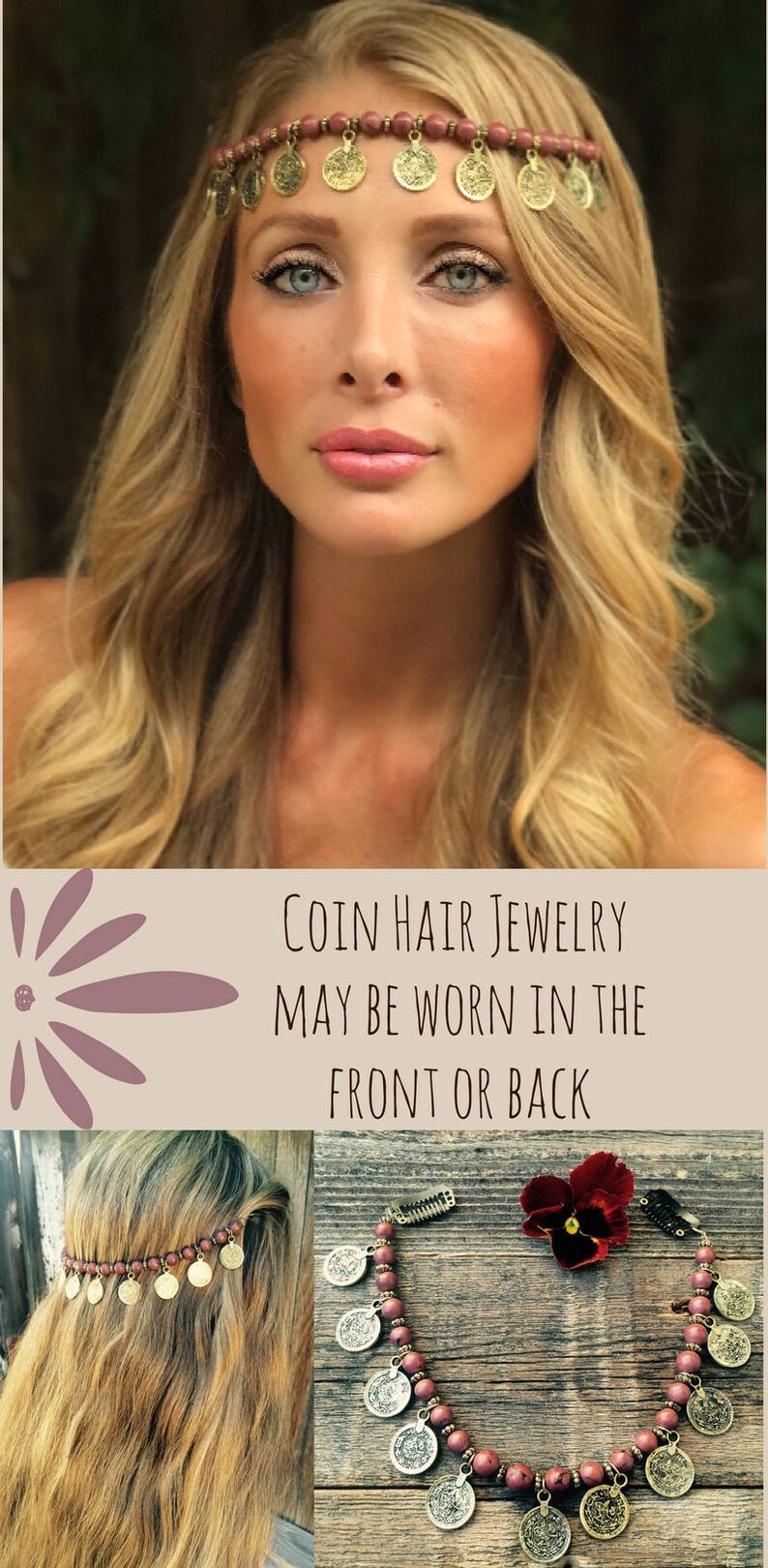 Greek Goddess Gold Coins Hair Accessory Belly Dancer Head Piece Coin Hair Chain Halloween Hair Accessory Beaded Head Chain