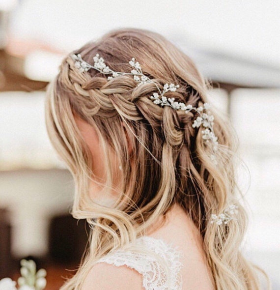 silver bridesmaid hair accessories