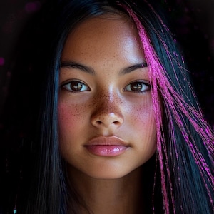Tropical Fuchsia Fairy Hair Tinsel, Bold & Bright Sparkly Tinsel Strands.