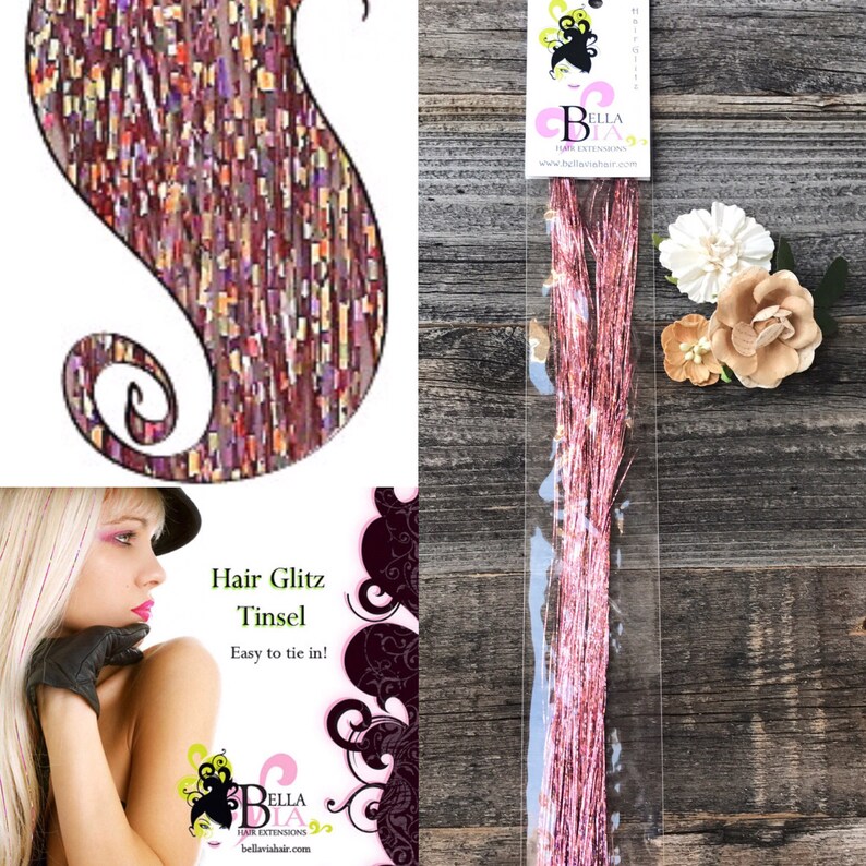 Light Pink Hair Tinsel Glitter Hair Tinsel Festival Hair Etsy