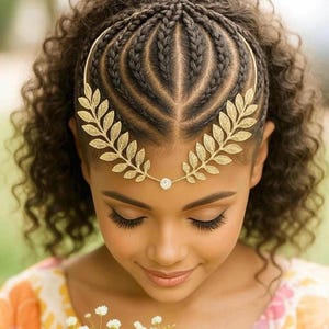 Gold Leaf Head Piece That Can Be Worn Like A Headband Or In The Back Of Your Head, Unique Hair Jewelry