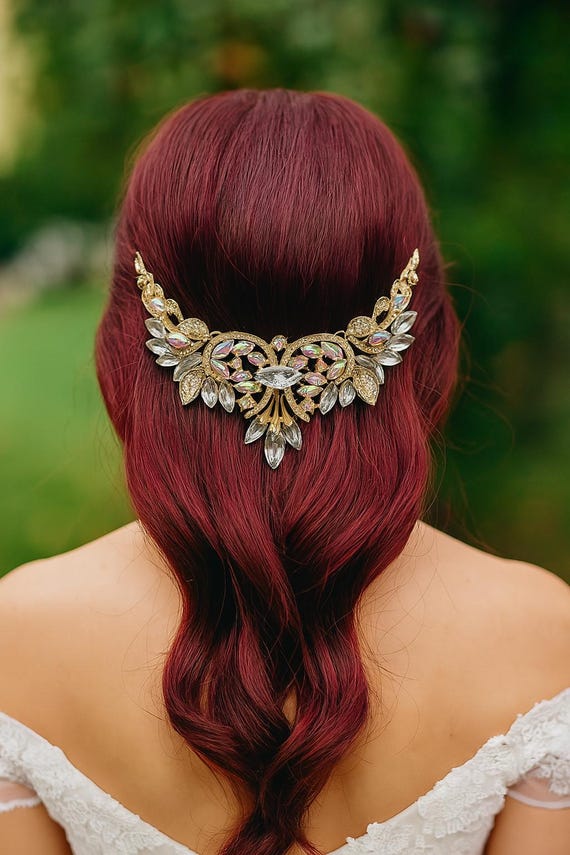 Large Sparkly Hair Accessory for A Fantasy Wedding - Etsy display picture 1
