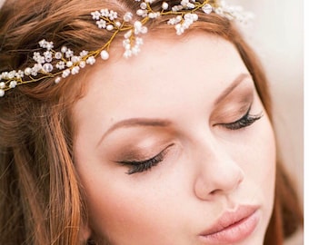 Pearl Hair Vine Comes In Gold Or Silver, Perfect For The Boho Bride