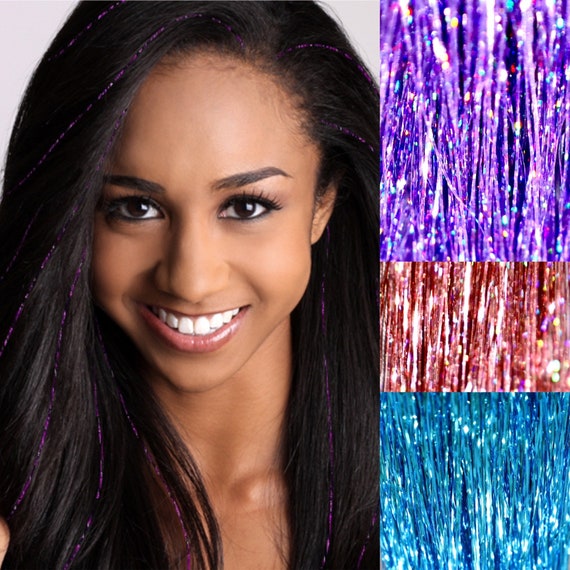 Hair Tinsel LILAC, Shimmer Hair Accessory, Hair Bling, Tinsel Hair  Extensions, One Lilac Tinsel 50 Pieces 